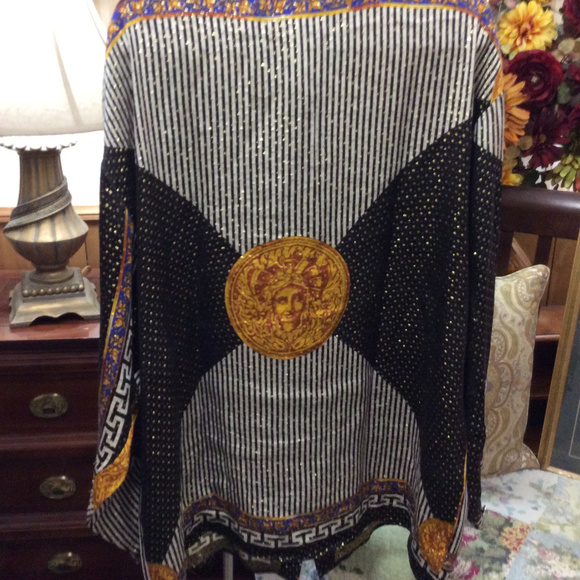 SOLD FAST!! Ceta Italian Greek Medusa Silk Shirt - Picture 7 of 8